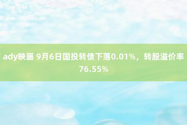 ady映画 9月6日国投转债下落0.01%，转股溢价率76.55%