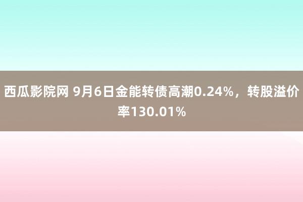 西瓜影院网 9月6日金能转债高潮0.24%，转股溢价率130.01%