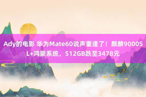 Ady的电影 华为Mate60说声重逢了！麒麟9000SL+鸿蒙系统，512GB跌至3478元