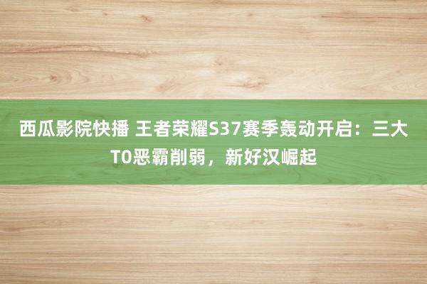 西瓜影院快播 王者荣耀S37赛季轰动开启：三大T0恶霸削弱，新好汉崛起