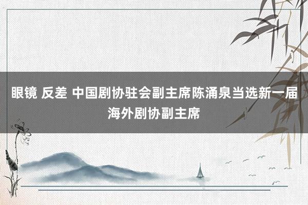 眼镜 反差 中国剧协驻会副主席陈涌泉当选新一届海外剧协副主席