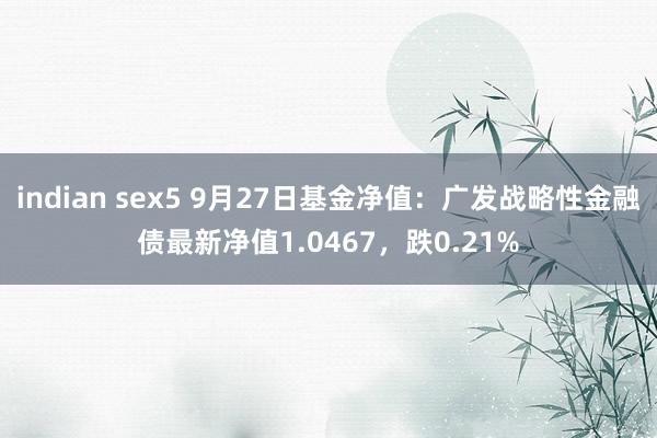 indian sex5 9月27日基金净值：广发战略性金融债最新净值1.0467，跌0.21%