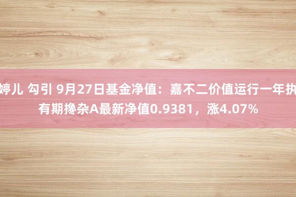 婷儿 勾引 9月27日基金净值：嘉不二价值运行一年执有期搀杂A最新净值0.9381，涨4.07%