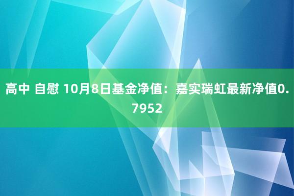 高中 自慰 10月8日基金净值：嘉实瑞虹最新净值0.7952