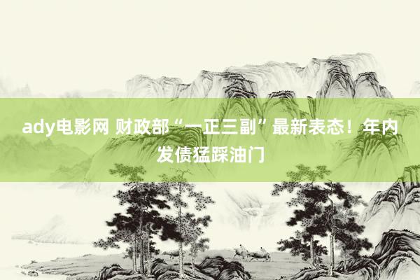 ady电影网 财政部“一正三副”最新表态！年内发债猛踩油门