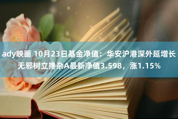 ady映画 10月23日基金净值：华安沪港深外延增长无邪树立搀杂A最新净值3.598，涨1.15%