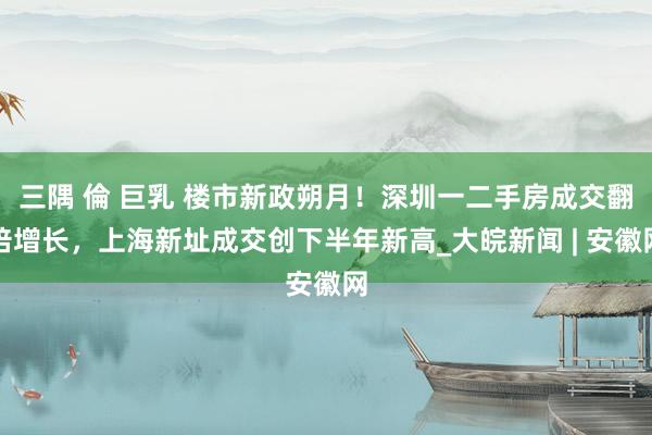 三隅 倫 巨乳 楼市新政朔月！深圳一二手房成交翻倍增长，上海新址成交创下半年新高_大皖新闻 | 安徽网