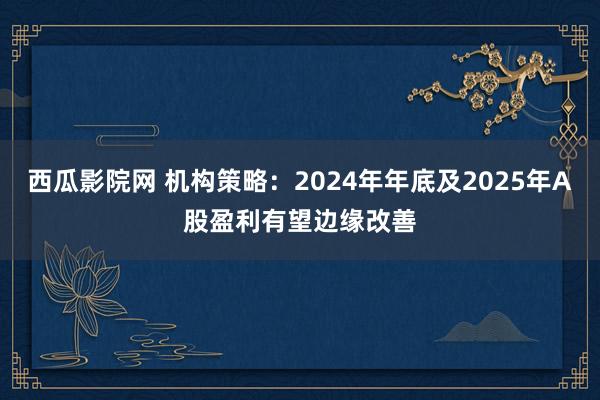 西瓜影院网 机构策略：2024年年底及2025年A股盈利有望边缘改善