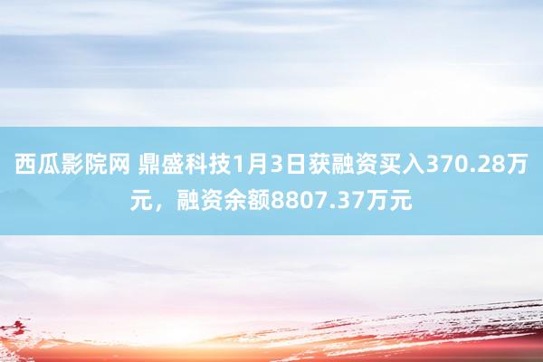 西瓜影院网 鼎盛科技1月3日获融资买入370.28万元，融资余额8807.37万元