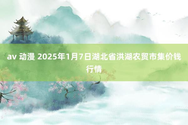 av 动漫 2025年1月7日湖北省洪湖农贸市集价钱行情