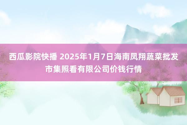 西瓜影院快播 2025年1月7日海南凤翔蔬菜批发市集照看有限公司价钱行情