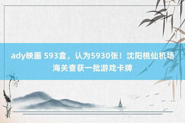 ady映画 593盒，认为5930张！沈阳桃仙机场海关查获一批游戏卡牌