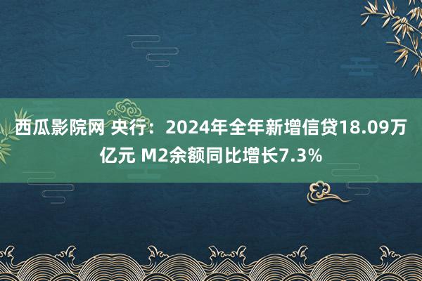 西瓜影院网 央行：2024年全年新增信贷18.09万亿元 M2余额同比增长7.3%